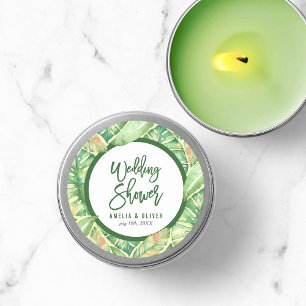 Adesivo A aguarela verde sae do chá de casamento tropical