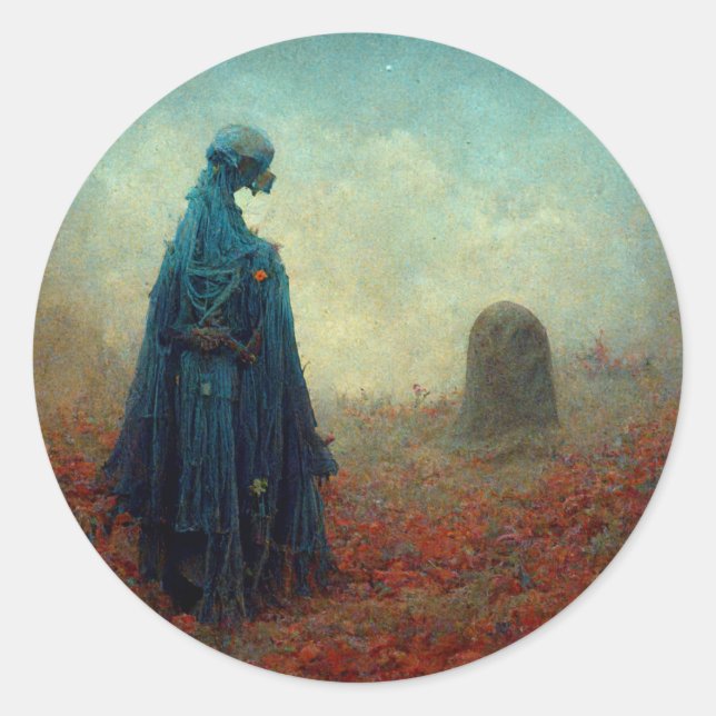 Adesivo A Alienígena Grave Surreal Sci-Fi Fantasy (Frente)