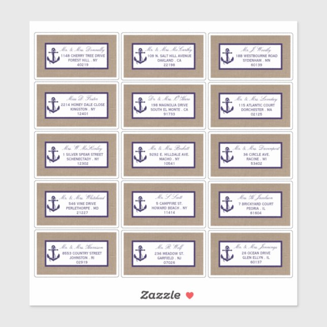 Adesivo A Âncora Marinho Na Coleção De Casamentos De Praia (Folha)