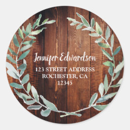 Adesivo A aquarela deixa o endereço de retorno da madeira 