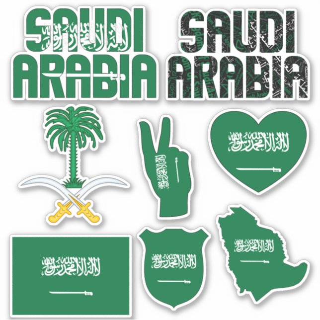 Adesivo A Arábia Saudita Incrível Forma Símbolos Nacionais (Frente)