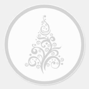 Adesivo A árvore de Natal com cinzas de prata roda