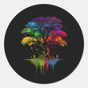 Adesivo A Árvore De Vidas Árvore Multicolorida Mudando De