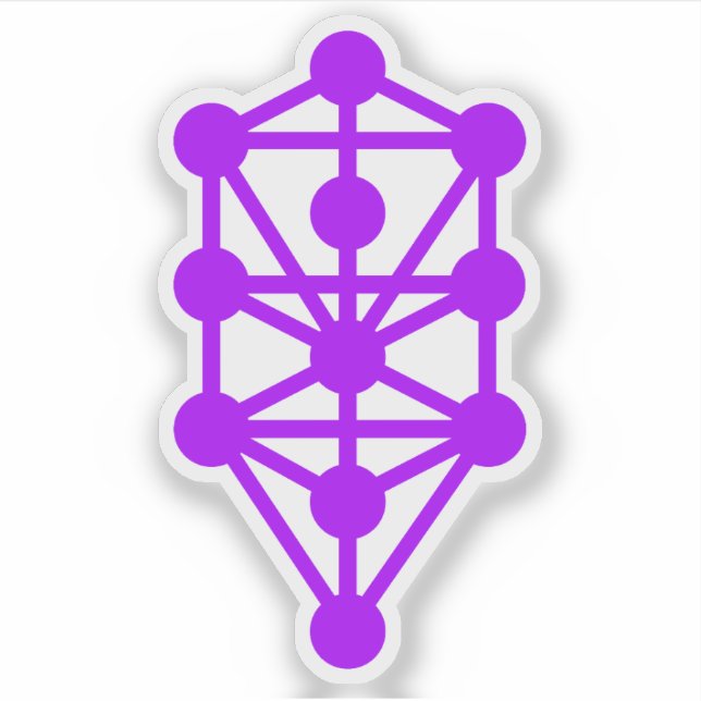 Adesivo A Árvore Qabalística Da Vida (Púrpura) (Frente)
