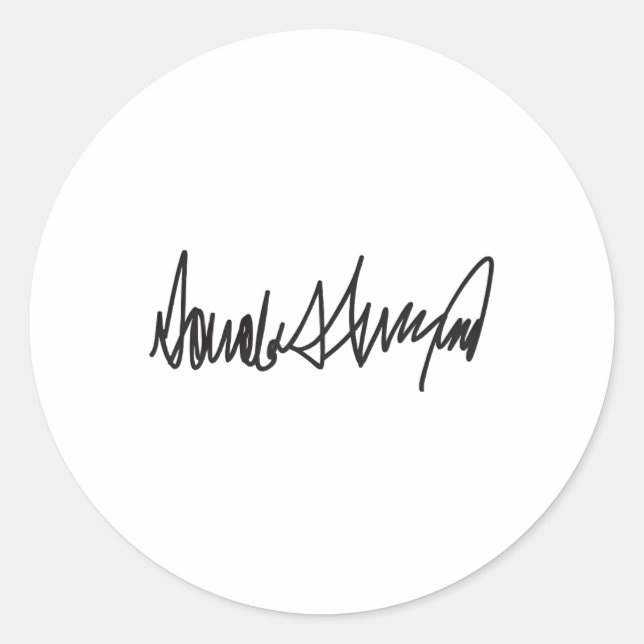 Adesivo A Assinatura Donald John Trump (Frente)