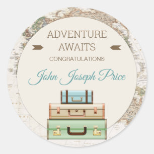 Adesivo A Aventura Aguarda a Moderna Viagem do Mundo