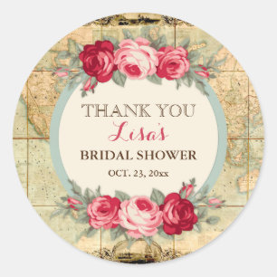 Adesivo A Aventura Aguarda Rosas Vintage World Map