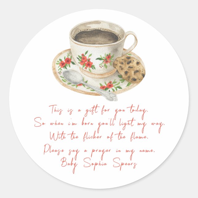 Adesivo A baby is brewing baby - Prayer candle label (Frente)