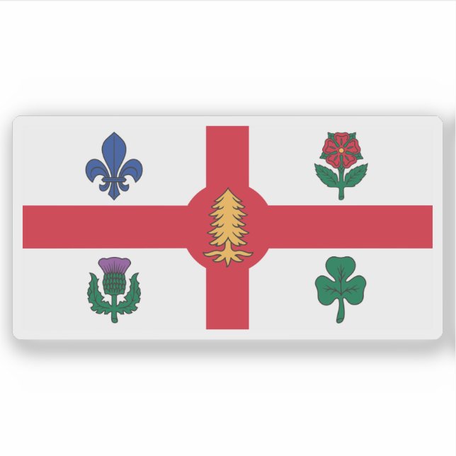 Adesivo A bandeira da cidade de Montreal, Quebec, Canadá (Frente)