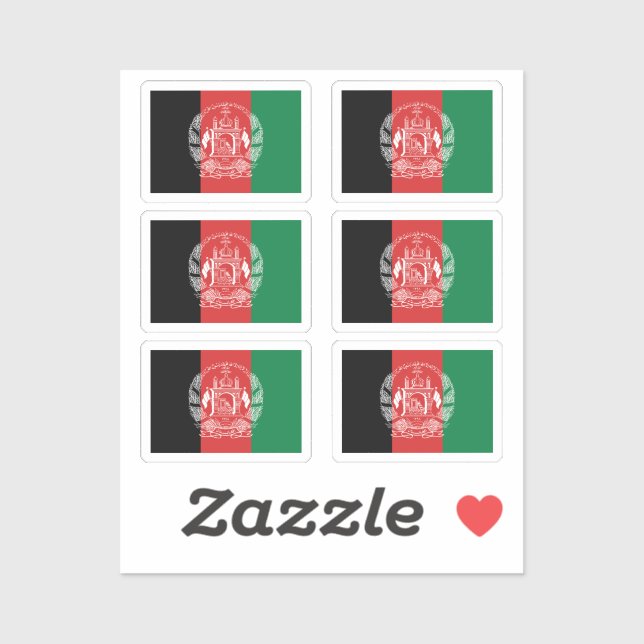 Adesivo A bandeira do Afeganistão Conjunto de 6 (Folha)