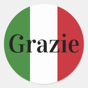Adesivo A bandeira italiana colore Italia Grazie vermelho