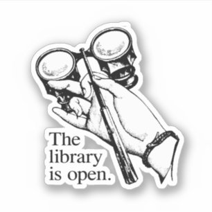 Adesivo A biblioteca está aberta