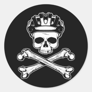 Adesivo A bicicleta ou morre - bicicleta e Crossbones