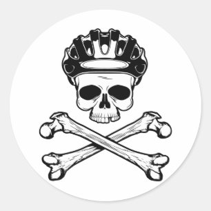 Adesivo A bicicleta ou morre - bicicleta e Crossbones
