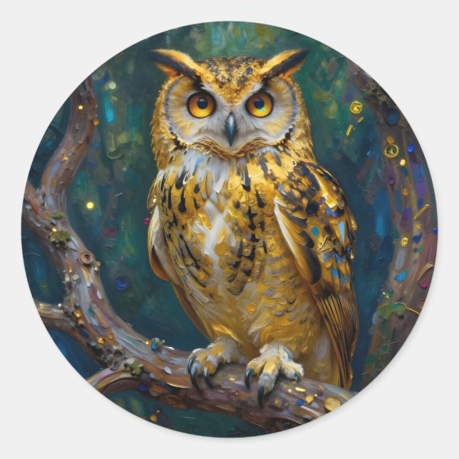 Adesivo A Blue and Gold Majestic Owl   (Frente)