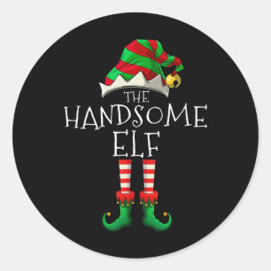Adesivo A Bonita Família De Natal Elf Correspondendo Ao Xm