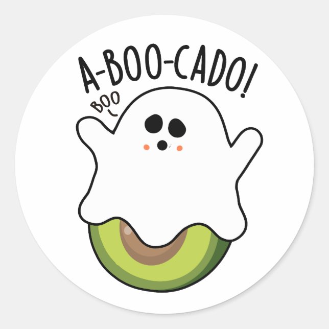 Adesivo A-boo-scado Funny Avocado Pun (Frente)