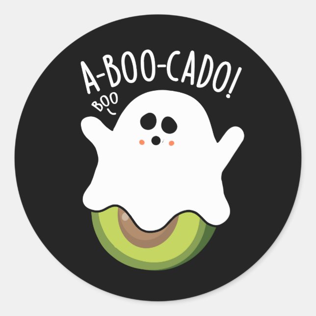 Adesivo A-boo-scado Funny Avocado Pun Dark BG (Frente)