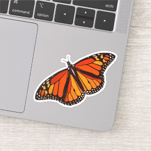 Adesivo A borboleta de monarca colorida com asas abre