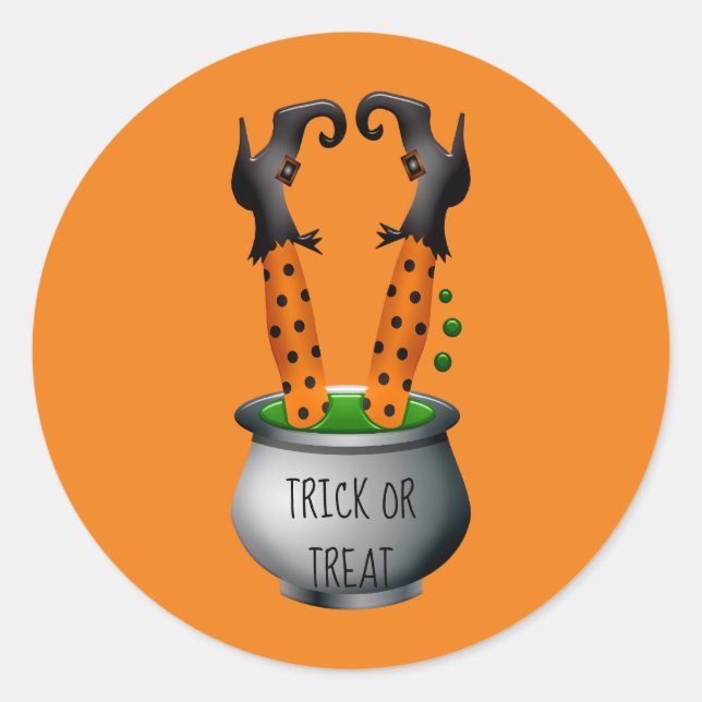 Adesivo A bruxa-branca Halloween é negra e laranja (Frente)