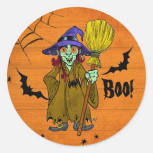 Adesivo A bruxa malvada, desenho bonitinho do Halloween