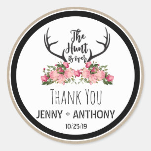 Adesivo A caça é sobre o obrigado floral do Antler rúst
