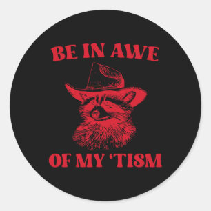 Adesivo A Camisa Do Cowboy Raccoon Autism Engraçado Esteja