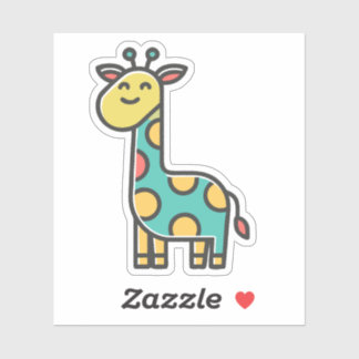 Adesivo A cartoon giraffe with a yellow head, teal body.