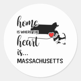 Adesivo A casa de Massachusetts é onde está o coração