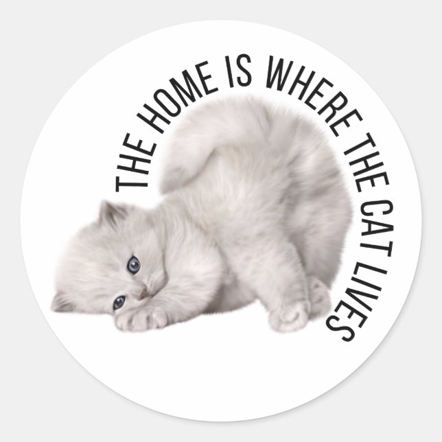 Adesivo A casa é onde o gato vive (Frente)
