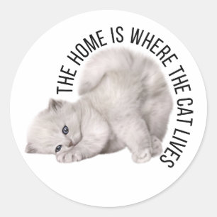 Adesivo A casa é onde o gato vive