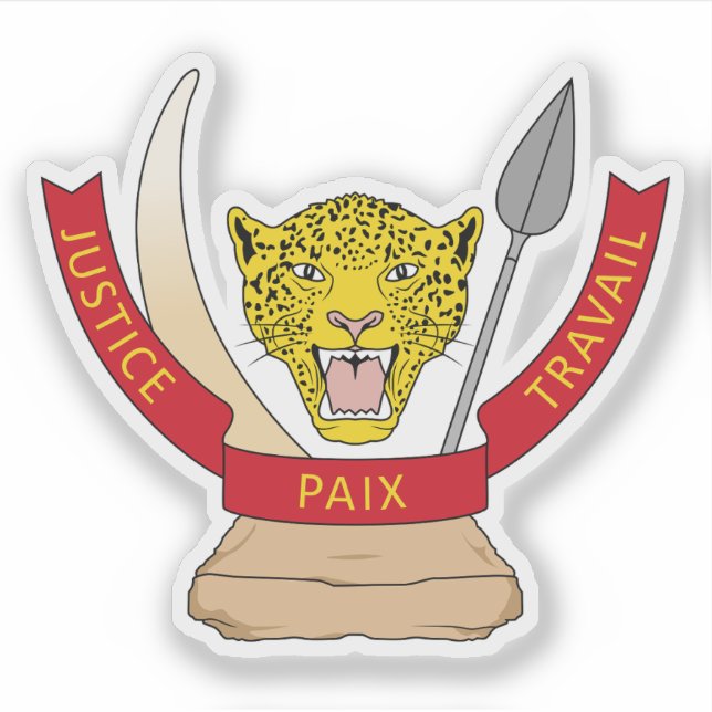 Adesivo A casaco de armas da República Democrática do Cong (Frente)