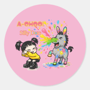 Adesivo A-CHOO! Silly Don – Desenho Animado de Burro Engra