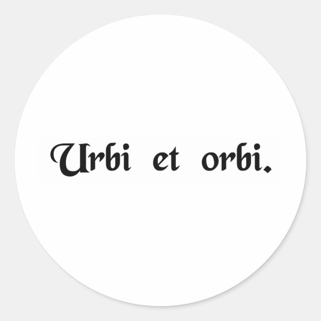 Adesivo À cidade e ao mundo. (Frente)