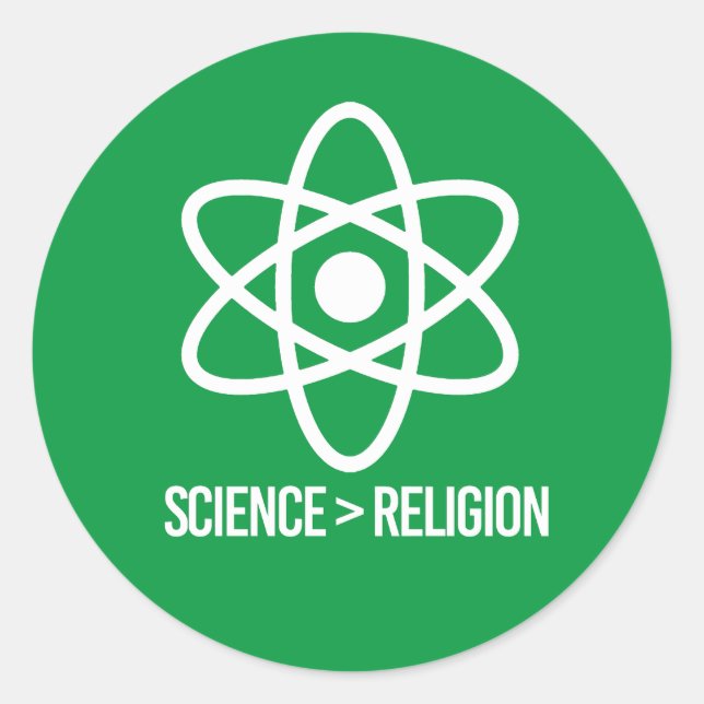 Adesivo A ciência é maior que a religião (Frente)
