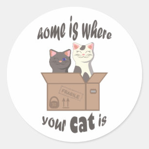 Adesivo A citação engraçada de Home é onde seu gato está