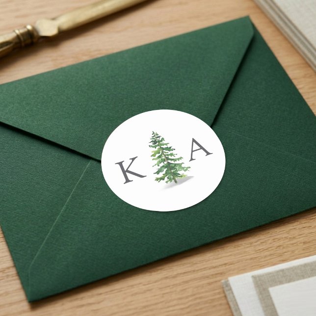 Adesivo A Coleção de Casamentos da Floresta de Pinheiros d (Criador carregado)