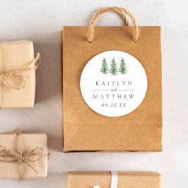 Adesivo A Coleção de Casamentos da Floresta de Pinheiros d