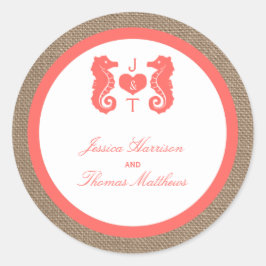 Adesivo A Coleção de Casamentos de Praia de Coral Seacaval