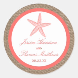 Adesivo A Coleção de Casamentos de Praia do Peixe-Estrelo 