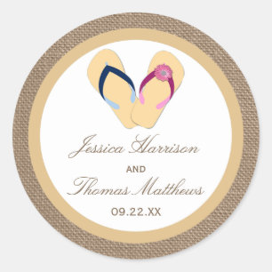 Adesivo A coleção do casamento de serapilheira da praia 