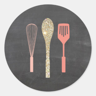 Adesivo A colher do brilho Whisk a espátula no quadro