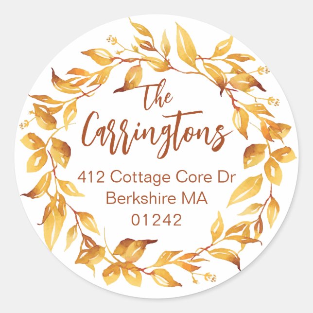 Adesivo A coluna de queda de aquarela deixa o endereço de  (Frente)