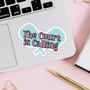 Adesivo "A Corte está Chamando" em um Pickleball