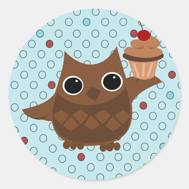 Adesivo A Coruja e o Cupcake (Frente)