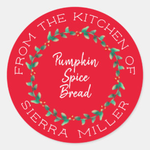 Adesivo A cozinha Holly Wreath de Natal trata do rótulo ve