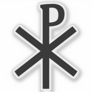Adesivo A Cruz Chi-Rho (preto)