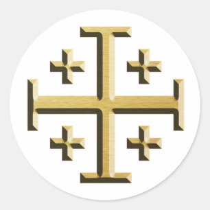 Adesivo A cruz de Jerusalem - edição chanfrada do ouro