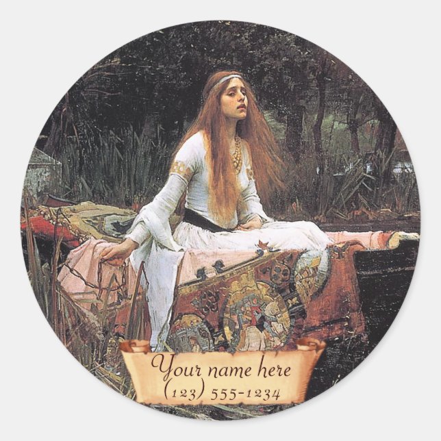 Adesivo "A Dama de Shalott" Pré-Raphaelite (Frente)