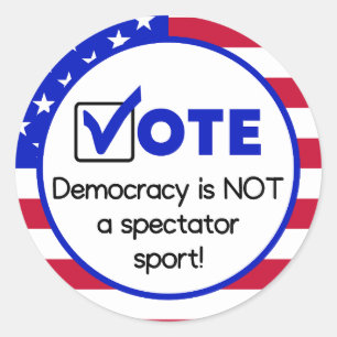 Adesivo A democracia não é um esporte espectador